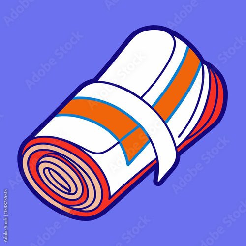 Rolled Socks with Wrapping Band – Simple Line Art Vector