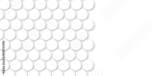 White tiles wall. round marble textures, ball tiles. Top view pavement circle block white texture with seamless patterns floor background. Air Bubble wrap texture background. Textured Background.