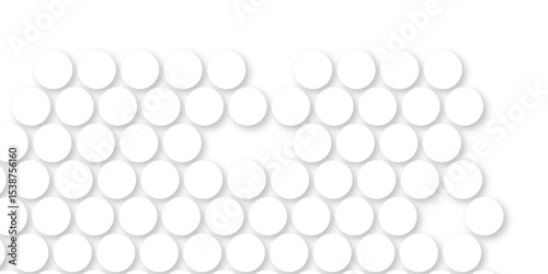 White tiles wall. round marble textures, ball tiles. Top view pavement circle block white texture with seamless patterns floor background. Air Bubble wrap texture background. Textured Background.