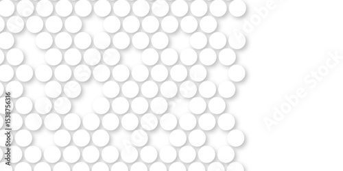 White tiles wall. round marble textures, ball tiles. Top view pavement circle block white texture with seamless patterns floor background. Air Bubble wrap texture background. Textured Background.