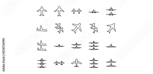 airplane icon pack illustration