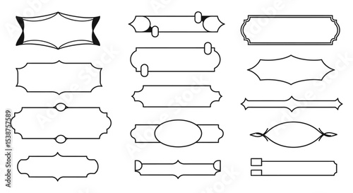 Collection of black border designs with vintage and modern elements vector illustration