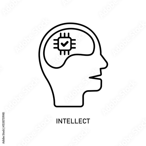 Icon a intellect, isolated against a clean background.