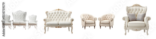 Luxury vintage style furniture set in a living room interior