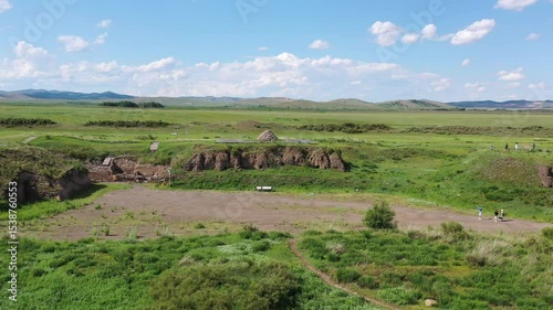Exploring yuan shangdu world heritage site on a sunny day in inner mongolia - ancient city ruins and landscape photo