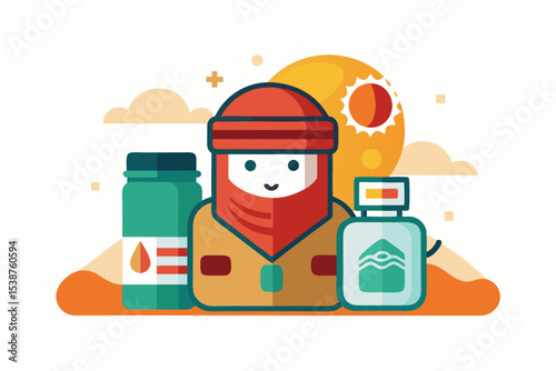 desert survival kit scarf water gear hot sand sun