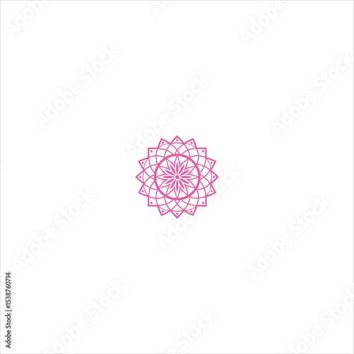 Abstract blue floral gear geometric symbol vector illustration