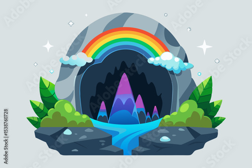 glowing cave floating hill