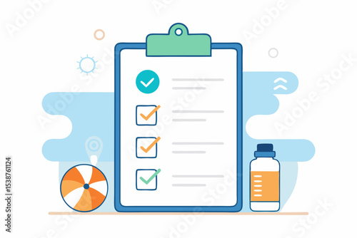 summer checklist survival icon note