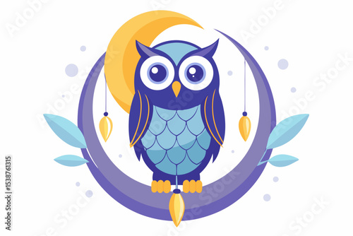 enchanted owl crescent moon