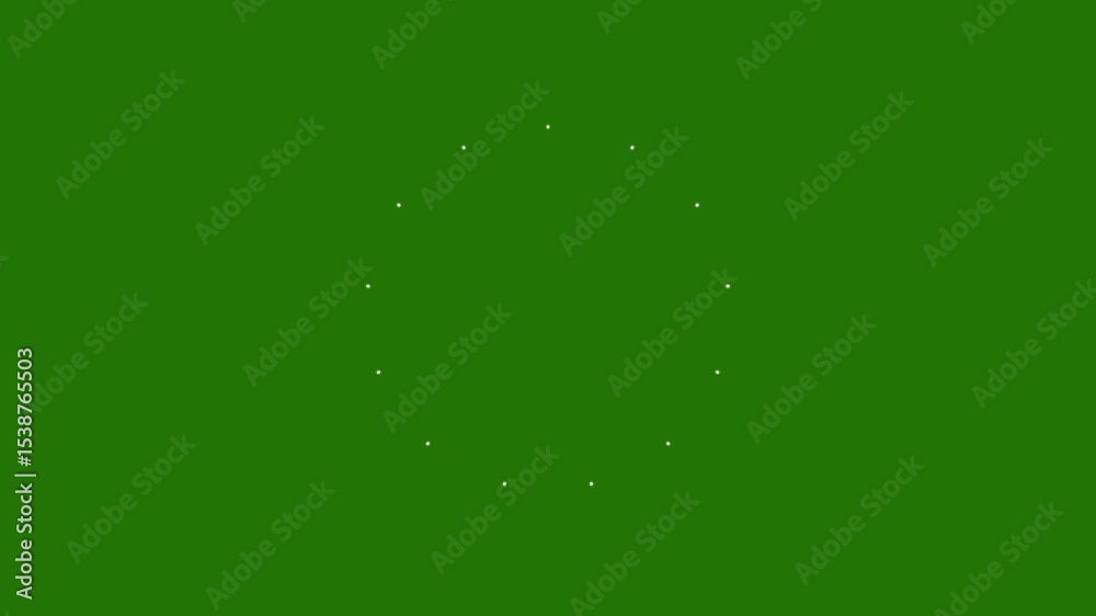White glowing line burst fireworks animation with radiant energy trails dynamic spark motion and shimmering light explosion on green background in seamless 4K high resolution video