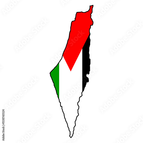 map of Palestine flag