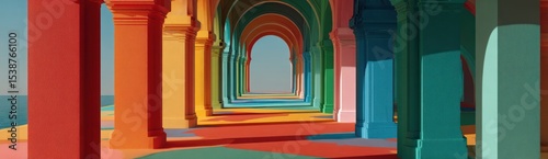 Colorful arched passageway