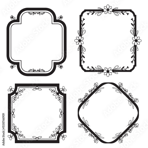 Decorative Floral Frames Set Collection - For Rustic and Natural Farmhouse Aesthetics
