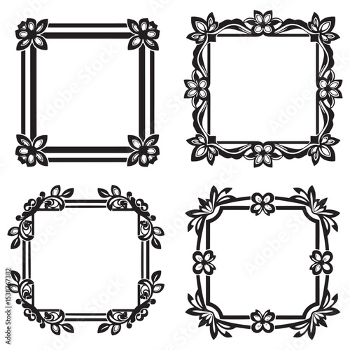 Decorative Floral Frames Set Collection - For Professional Certificates and Formal Documents
