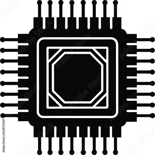 Schematic representation of an integrated Silhouette circuit or a microprocessor with connections