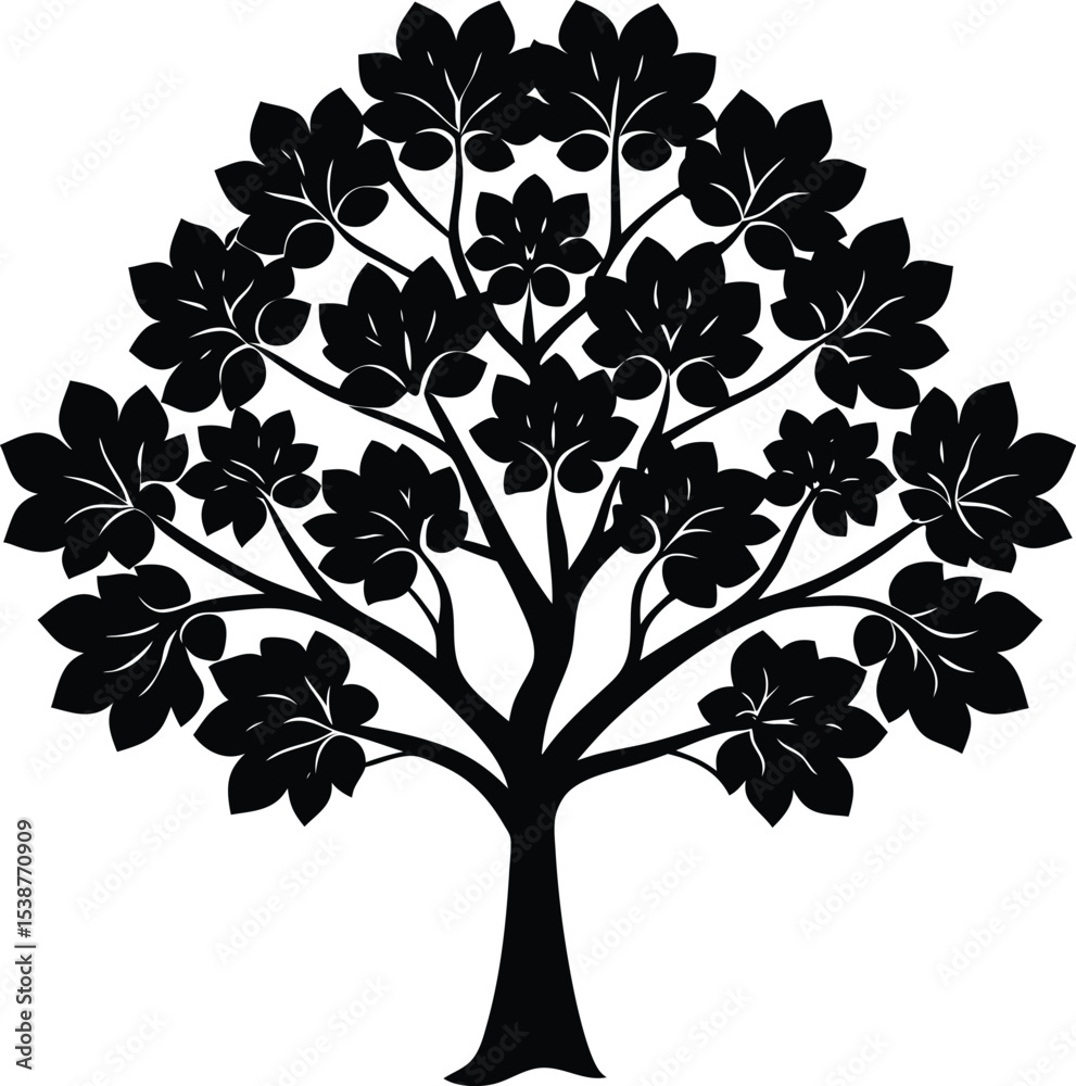 Amaltas tree vector silhouette 