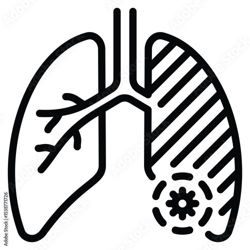 Pneumonia Icon Line Vector Illustration