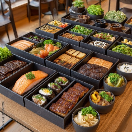 Indulge in exquisite luxury bento selection at a boutique japanese store in japan - a culinary box meal experience