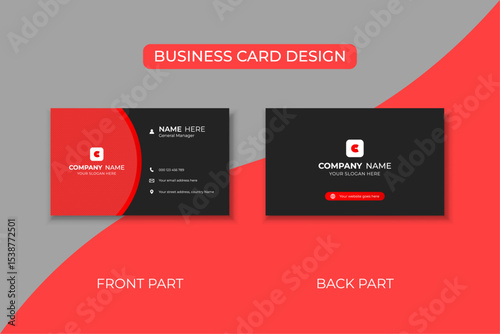 Minimalist creative corporate double-sided business card design template, visiting card. Vector illustration. Business Card Layout