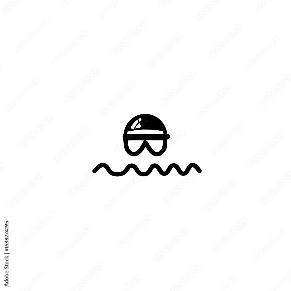Fototapeta premium icon of swimming athlete