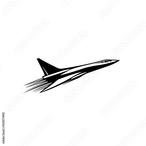 vector icon of supersonic plane