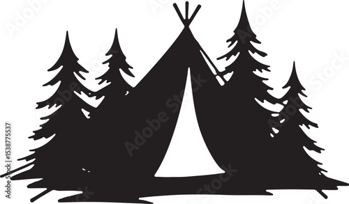 Wilderness Watch: Bear in the Mountain Pines  bear, forest, wild animal,  vector bundle