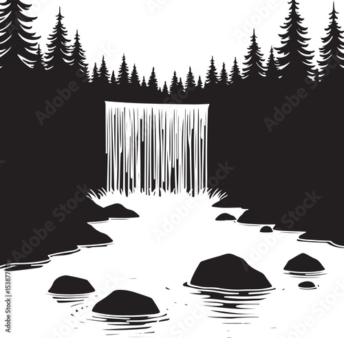 Wilderness Watch: Bear in the Mountain Pines  bear, forest, wild animal,  vector bundle