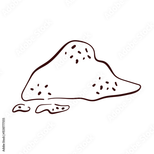 Ground cinnamon in line art style isolated on a white background.