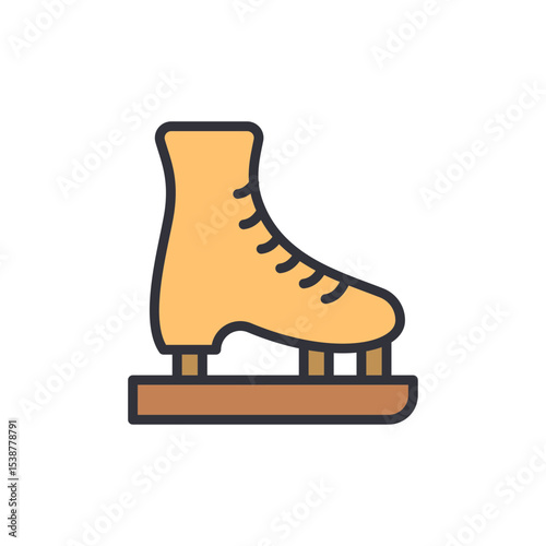 Isolated Ice Skate Illustration For Winter Sports Activities Design