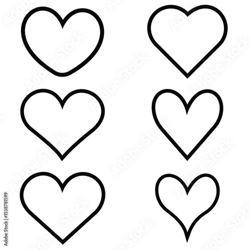 heart icons set 24