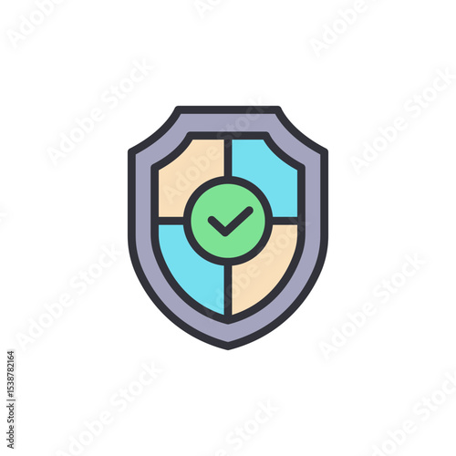 Symbolic Shield With Checkmark Symbolizing Security And Safety
