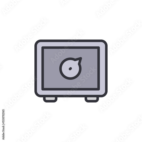 Stylized Illustration Of A Safe Depicting Security And Financial Protection