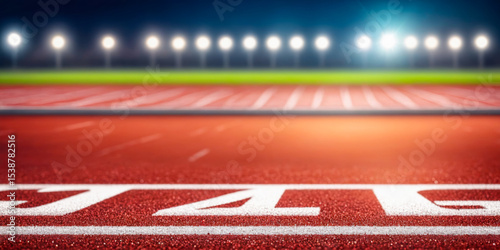 Running Track Start Line at Night