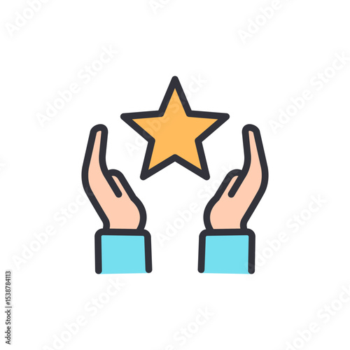 Hands Reach Up To Touch The Sky And Grab A Shining Star