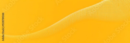Abstract yellow background with white dotted wave pattern