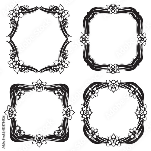 Baroque Swirl Decorative Floral Border Packs
