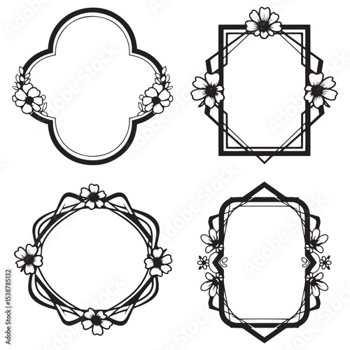 Rococo Classic Decorative Floral Frames Set Collection
