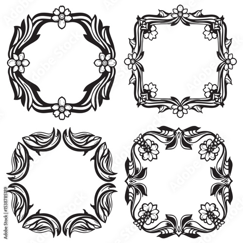 Vintage Monogram Decorative Floral Border Packs ... (and so on)
