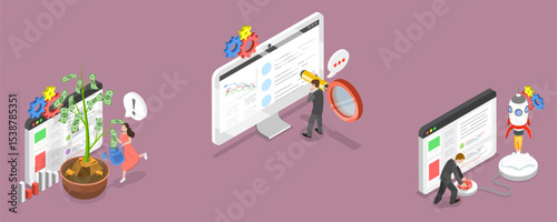 3D Isometric Flat Vector Illustration of Monetary Investment and Profit, Business Concept Ideas