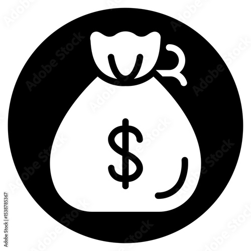 money bag glyph icon