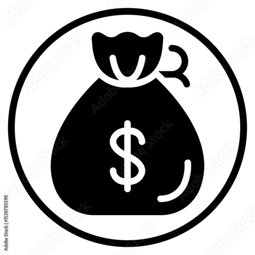 money bag glyph icon