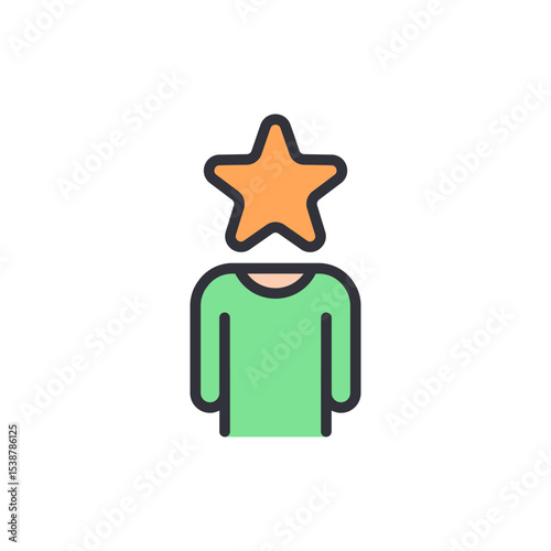 Person With A Star Shaped Head Symbolizing Success Or Achievement