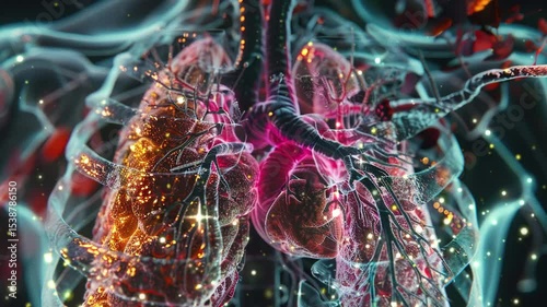 human chest with lungs