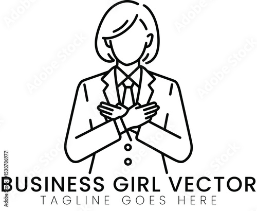 Professional Businesswoman Vector Illustration Corporate Female Logo Design Elegant Simple art girl 