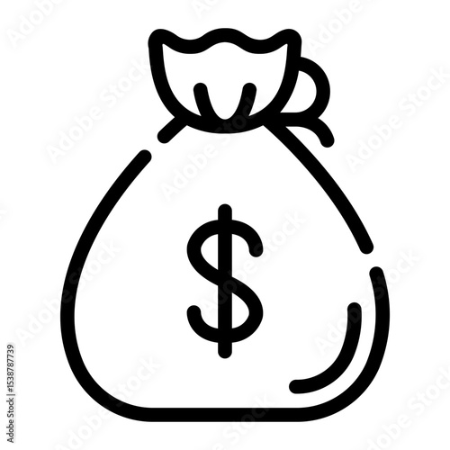money bag line icon