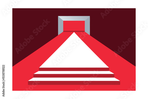 Red Carpet Runway Steps to Success, a Symbolic Path to Achievement