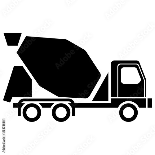 concrete mixer truck icon vector.