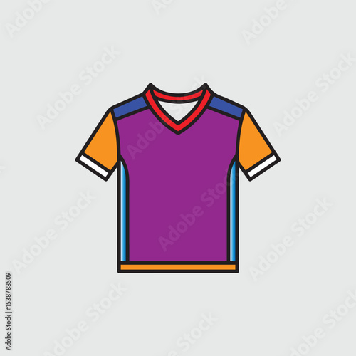 Colorful v neck t shirt design template