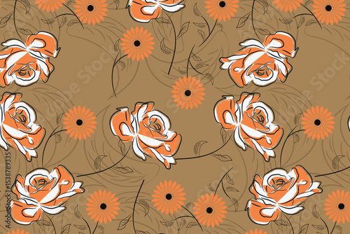 A warm-toned floral watercolor design capturing the golden glow of sunset in a late summer meadow perfect for stationery and soft home decor.